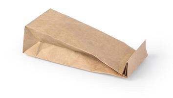 brown paper bag isolated photo