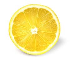 Juicy yellow slice of lemon photo