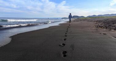 black sand beach photo