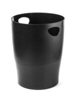 Black bucket on a white photo