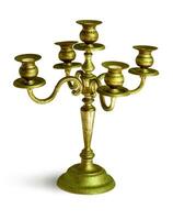 Antique candlestick isolated photo