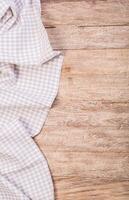 Tablecloth on a white wooden table photo