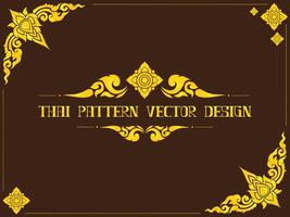 thai pattern golden asia culture design element for decorate border frame card vector