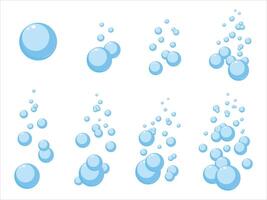 azul agua gotas modelo con burbujas y círculos ilustración en un limpiar y transparente diseño vector