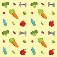 Vegetable Harvest Seamless Pattern A vibrant and healthy mix of tomatoes, carrots, and more, beautifully arranged in this vector illustration Perfect for food enthusiasts