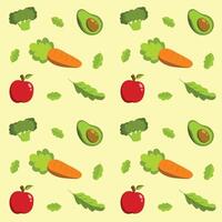 Vegetable Harvest Seamless Pattern A vibrant and healthy mix of tomatoes, carrots, and more, beautifully arranged in this vector illustration Perfect for food enthusiasts