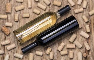 wine bottle and corks photo