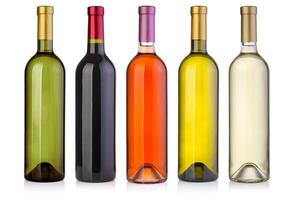 set  of wine bottles photo