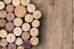 wine corks on wooden photo