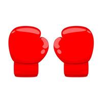 Red boxing gloves vector illustration isolated on white background. Right and left boxing gloves are suitable for use in combat sports.