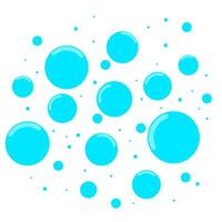 Soap bubbles icon of different sizes isolated on white background. Blue foam pattern. Vector illustration