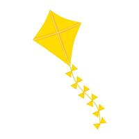 Yellow kite vector illustration isolated on white background. Suitable for festival banners and outdoor children's toys.