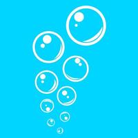 jabón burbuja vector icono en azul antecedentes. globos en el agua de varios diferente tamaños