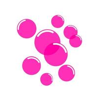 Pink soap bubble vector icon isolated on white background. Foam in a variety of different sizes.