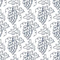 Vine branches ink sketch seamless pattern vector