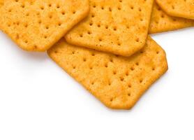 crackers on white background photo