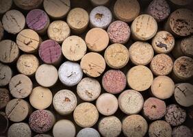 wine corks on wooden photo