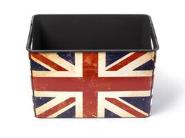 plastic box with UK flag photo