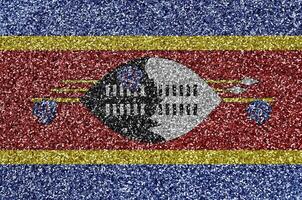 Swaziland flag depicted on many small shiny sequins. Colorful festival background for party photo