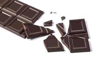 Broken chocolate bar  isolated photo