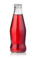 rojo bebida vaso botella aislado foto