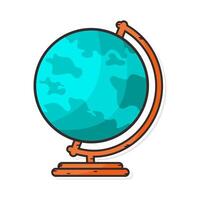 Globe doodle illustration. hand draw style vector