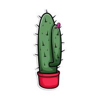 cute cactus doodle cartoon illustration art vector