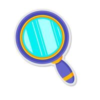 magnifying glass cartoon sticker illustration. hand draw style vector