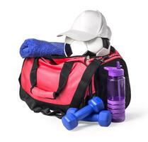 Sports bag with sports equipment photo