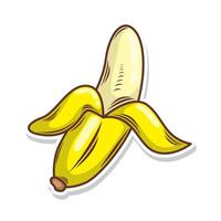 Banana fruit doodle cartoon hand draw illustration art vector