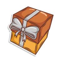 Gift box hand draw vector art illustration