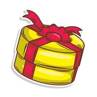 Gift box hand draw vector art illustration