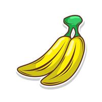 Banana fruit doodle cartoon hand draw illustration art vector
