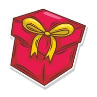 Gift box hand draw vector art illustration