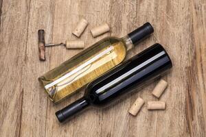 wine bottle and corks photo