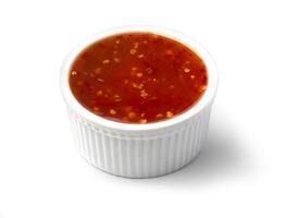 Barbecue Sauce in a white bowl photo