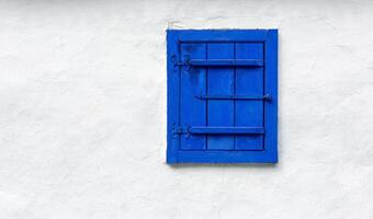 azul antiguo ventana foto