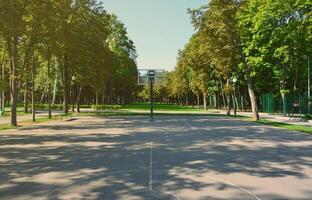 Empty street basketball court. For concepts such as sports and exercise, and healthy lifestyle photo