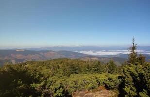 Mount Hoverla hanging peak of the Ukrainian Carpathians against the background of the sky photo