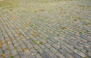 Photo of the site of a long and old worn paving slab