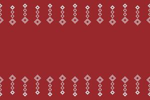 Ethnic geometric fabric pattern Cross Stitch.Ikat embroidery Ethnic oriental Pixel pattern christmas red background. Abstract,vector,illustration. Texture,frame,decoration,motifs,silk wallpaper. vector