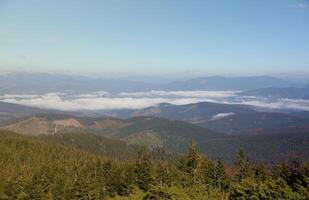 Mount Hoverla hanging peak of the Ukrainian Carpathians against the background of the sky photo