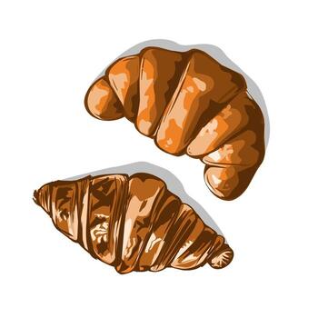 cruasanes sobre un fondo blanco vector