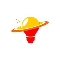 Planet of light bulb vector