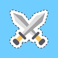 Cutting line sticker swords. Esports gaming elements. Good for prints, posters, logo, advertisement,infographics, etc. vector