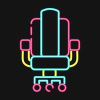 Icon chair. Esports gaming elements. Icons in neon style. Good for prints, posters, logo, advertisement,infographics, etc. vector