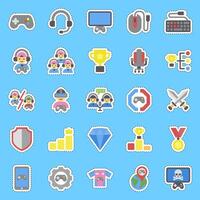 Cutting line sticker set of esports gaming. Esports gaming elements. Good for prints, posters, logo, advertisement,infographics, etc. vector