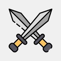 Icon swords. Esports gaming elements. Icons in filled line style. Good for prints, posters, logo, advertisement,infographics, etc. vector