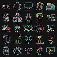 Icon set of esports gaming. Esports gaming elements. Icons in neon style. Good for prints, posters, logo, advertisement,infographics, etc. vector