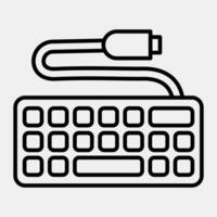 icono teclado. esports juego de azar elementos. íconos en línea estilo. bueno para huellas dactilares, carteles, logo, publicidad, infografías, etc. vector